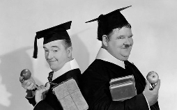 Dick und Doof als Studenten